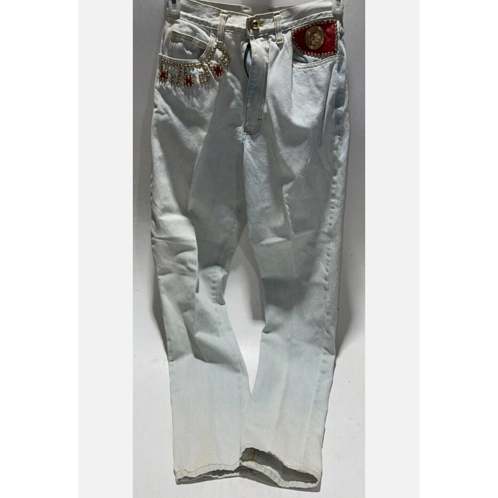 Vintage Embellished Bedazzled Rhinestone Jeans Women's Size 10